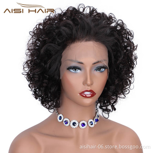 Aisi Hair Brazilian Human Hair Short Pixie Cut Wig Black Lace Front Wig Afro Kinky Curly Lace Front Hair Wigs For Black Women